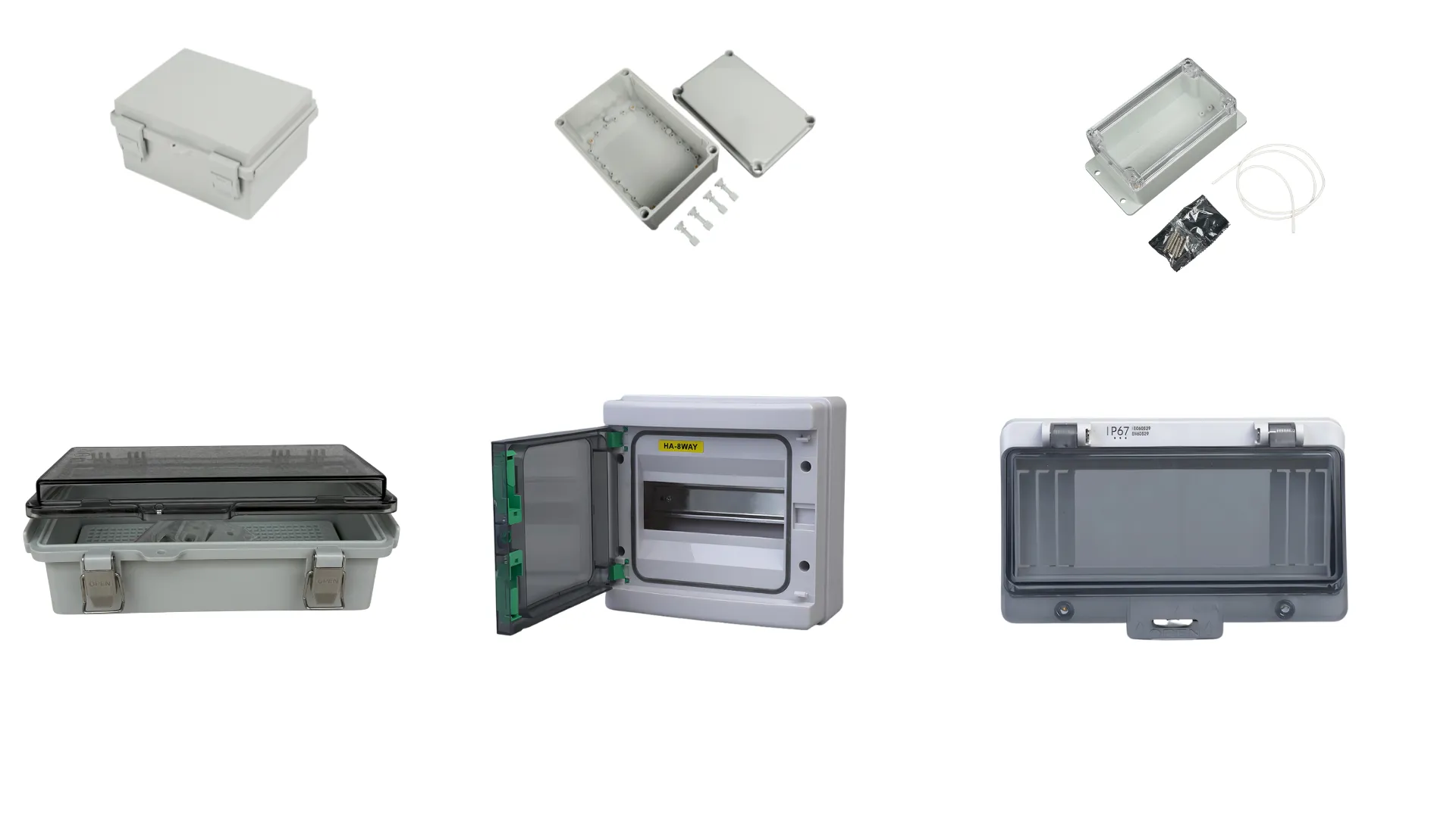 Image of various waterproof junction boxes